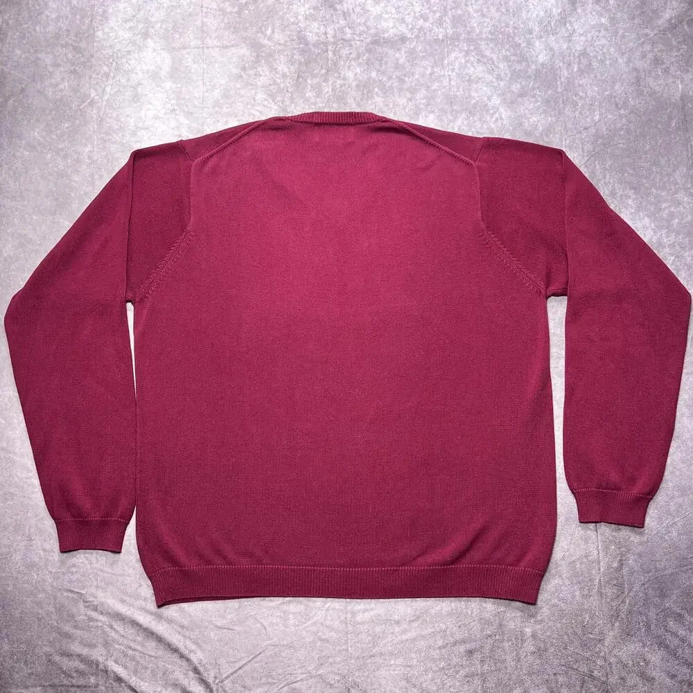 Eddie Bauer Sweater Mens XXLT Red Supima Cotton V-Neck Knit Outdoor Made In UK